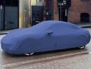 Blue AD-Cover ® Mikrokontur with mirror pockets for Porsche Taycan