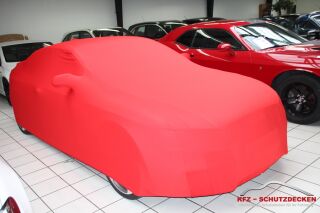 Rotes AD-Cover® Mikrokontur mit Spiegeltaschen für Audi RS5 Coupe