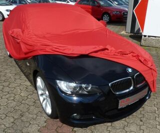 Car-Cover Satin Red mit Spiegeltasche für BMW 3er (E90 /...