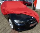 Car-Cover Satin Red mit Spiegeltaschen für BMW 3er (E90 / E92 )ab Bj.05