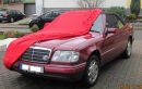 Car-Cover Satin Red mit Spiegeltasche für Mercedes...