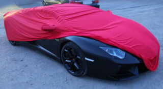 Car-Cover Satin Red mit Spiegeltasche für Lamborghini...