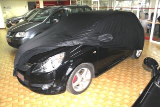 Car-Cover Satin Black mit Spiegeltaschen für Opel Corsa D ab 2008