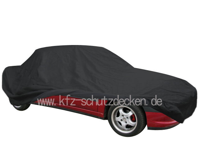 SCHWARZ Peugeot 306 Cabrio Ganzgarage Auto Car Cover Spiegeltaschen WEICH 