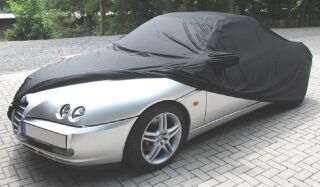Car-Cover Satin Black mit Spiegeltaschen für Alfa Romeo Spider 1994-2005