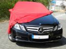 Car-Cover Satin Red mit Spiegeltasche für Mercedes E-Klasse W212 Coupe & Cabrio