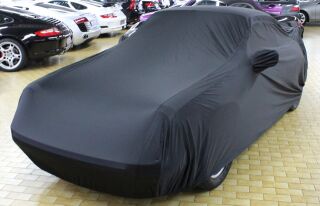 Car-Cover Satin Black  mit Spiegeltaschen für Porsche 911 mit Turbo Flügel