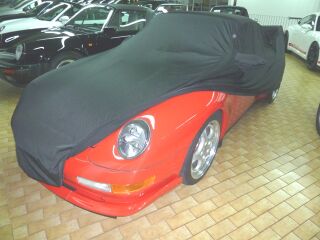 Car-Cover Satin Black mit Spiegeltaschen für Porsche 993...