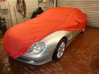 Car-Cover Satin Red mit Spiegeltaschen für Mercedes SL R230