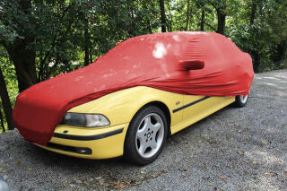 Vollgarage Mikrokontur® Rot mit Spiegeltaschen für BMW 5er (E39)  Bj. 96-03