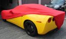 Red AD-Cover ® Mikrokontur with mirror pockets for Chevrolet Corvette C6