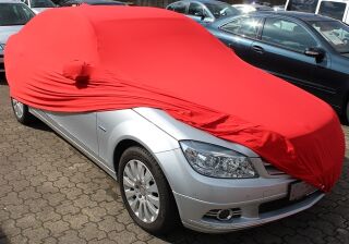 Red AD-Cover ® Mikrokontur with mirror pockets for Mercedes C-Klasse W204 ab 2007