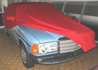 Red AD-Cover ® Mikrokontur with mirror pockets for Mercedes E-Klasse (W123)