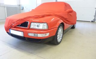 Vollgarage Mikrokontur® Rot mit Spiegeltaschen für Audi 80 Cabrio