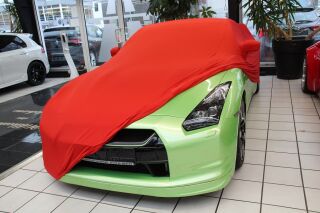 Red AD-Cover ® Mikrokontur with mirror pockets for Nissan GTR