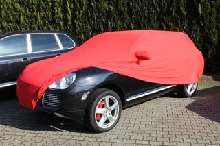 Red AD-Cover ® Mikrokontur with mirror pockets for Porsche Cayenne 1