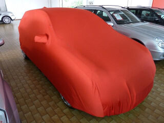 Autoabdeckung Mikrokontur® Rot mit Spiegeltaschen für VW Polo ab 2002