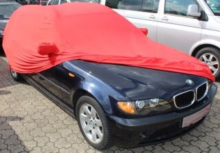 Vollgarage Mikrokontur® Rot mit Spiegeltaschen für BMW 3er Kombi (E46) Bj. 98-07
