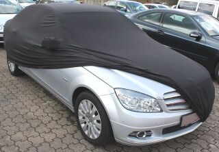 Black AD-Cover ® Mikrokuntur with mirror pockets for Mercedes C-Klasse W204 ab 2007