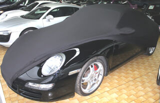 Black AD-Cover ® Mikrokuntur with mirror pockets for Porsche 997 Coupe / Cabrio
