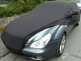 Black AD-Cover ® Mikrokuntur with mirror pockets for Mercedes CLS-Klasse
