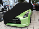 Black AD-Cover ® Mikrokuntur with mirror pockets for Nissan GTR