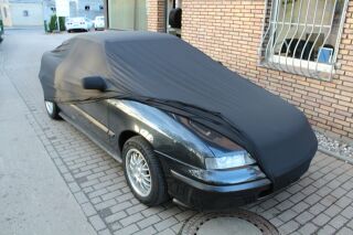 Black AD-Cover ® Mikrokuntur with mirror pockets for Opel Calibra