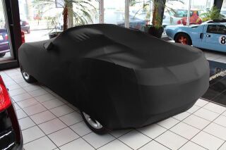 Black AD-Cover ® Mikrokuntur with mirror pockets for Opel GT II