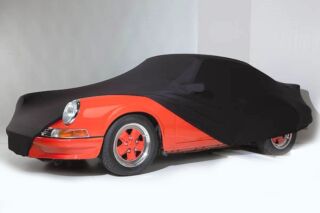 Schwarze Mikrokontur Vollgarage mit 2 Spiegeltaschen für Porsche 911F & 912