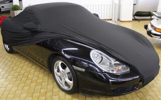 Black AD-Cover ® Mikrokuntur with mirror pockets for Porsche Boxster 986 & 987