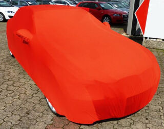 Rotes AD-Cover® Mikrokontur mit Spiegeltaschen für BMW 3er E93