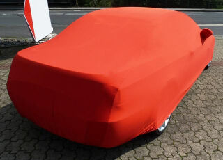 Rotes AD-Cover® Mikrokontur mit Spiegeltaschen für BMW 3er E93