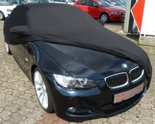 Schwarzes AD-Cover® Mikrokontur mit Spiegeltaschen für BMW 3er E93