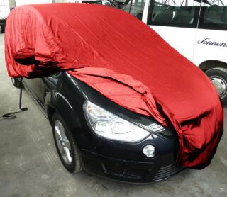 Car-Cover Satin Red mit Spiegeltaschen für Ford Galaxy II...
