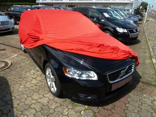 Car-Cover Satin Red mit Spiegeltaschen für Volvo V50