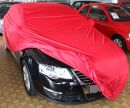 Car-Cover Satin Red mit Spiegeltaschen für VW Passat Limousine B6