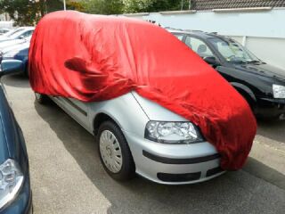 Car-Cover Satin Red mit Spiegeltaschen für  VW Sharan I