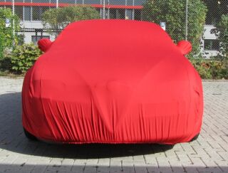 Rotes AD-Cover® Stretch mit Spiegeltaschen für Alfa Romeo...