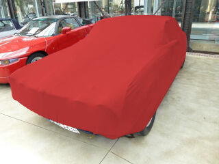 Rotes AD-Cover® Mikrokontur mit 2 Spiegeltaschen für Jaguar XJ Serie II