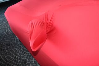 Rotes AD-Cover® Mikrokontur mit Spiegeltaschen für Aston Martin V8 Vantage