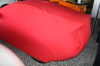 Rotes AD-Cover® Mikrokontur mit Spiegeltaschen für Aston Martin V8 Vantage