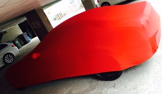 Red AD-Cover ® Mikrokontur with mirror pockets for  Ferrari 612 Scaglietti