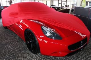 Rotes AD-Cover® Mikrokontur mit Spiegeltaschen für  Ferrari California