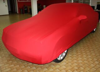 Rotes AD-Cover® Mikrokontur mit Spiegeltaschen für Jaguar XJ X308