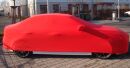 Rotes AD-Cover® Stretch mit Spiegeltaschen für  Mitsubishi Lancer Sport Limousine