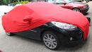 Red AD-Cover ® Mikrokontur with mirror pockets for  Peugeot 207CC