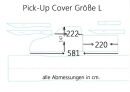 PVC Pick-Up Cover without pockets, Size L- 579x198x157cm.