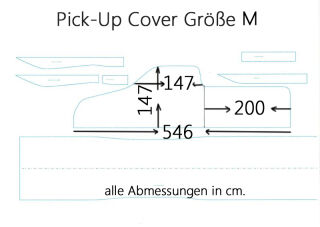 Schwarzes AD Mikrokontur Pick-Up Car-Cover 546x198x147cm.
