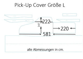 Schwarzes AD Mikrokontur Pick-Up Car-Cover 579x198x157cm.