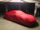 Car-Cover Satin Red mit Spiegeltaschen für Porsche 997 Turbo